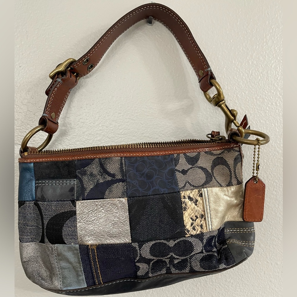 Vintage Coach patchwork/denim handbag